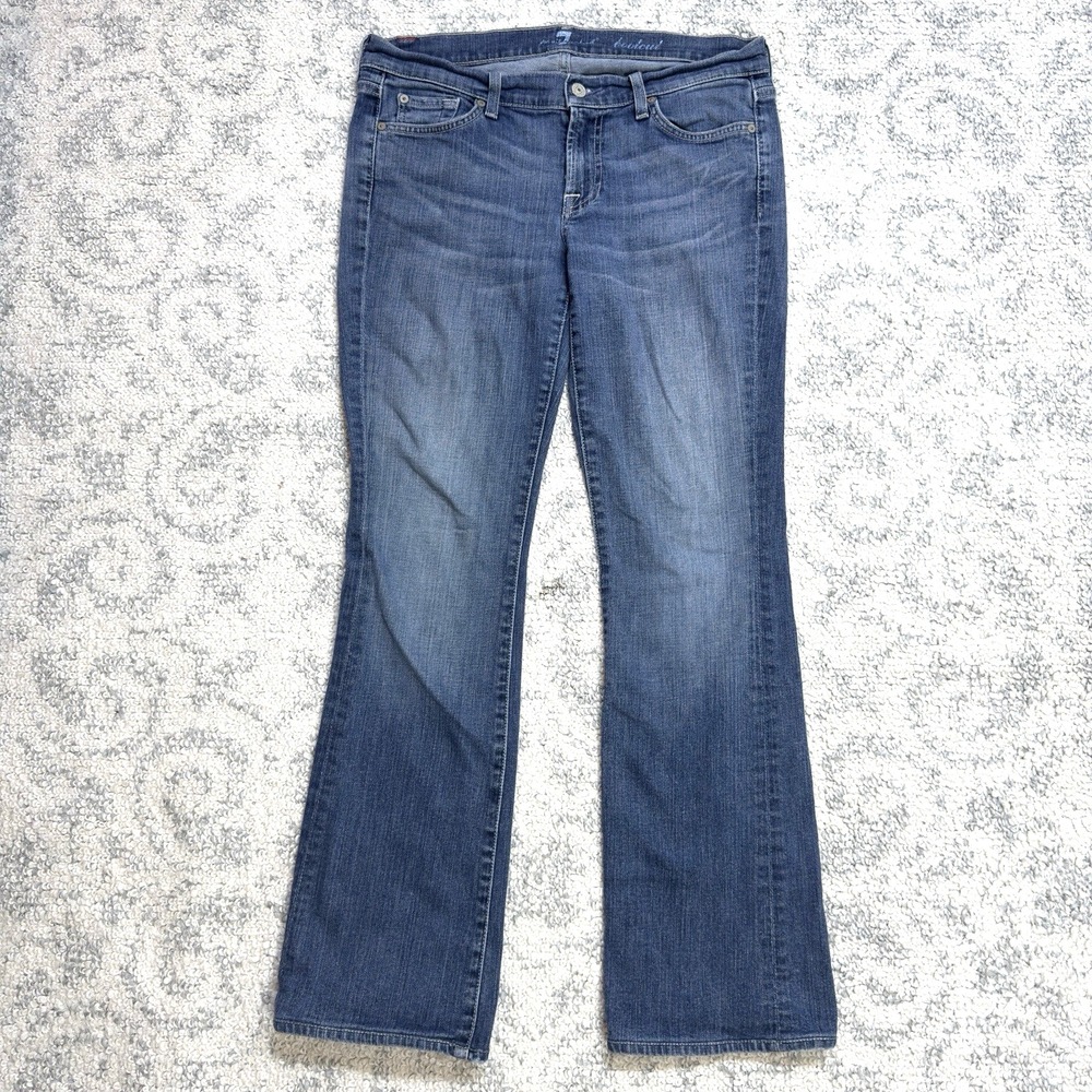 7 for All Mankind Women's Bootcut Jeans Size 29 Blue Medium Wash Low Rise
